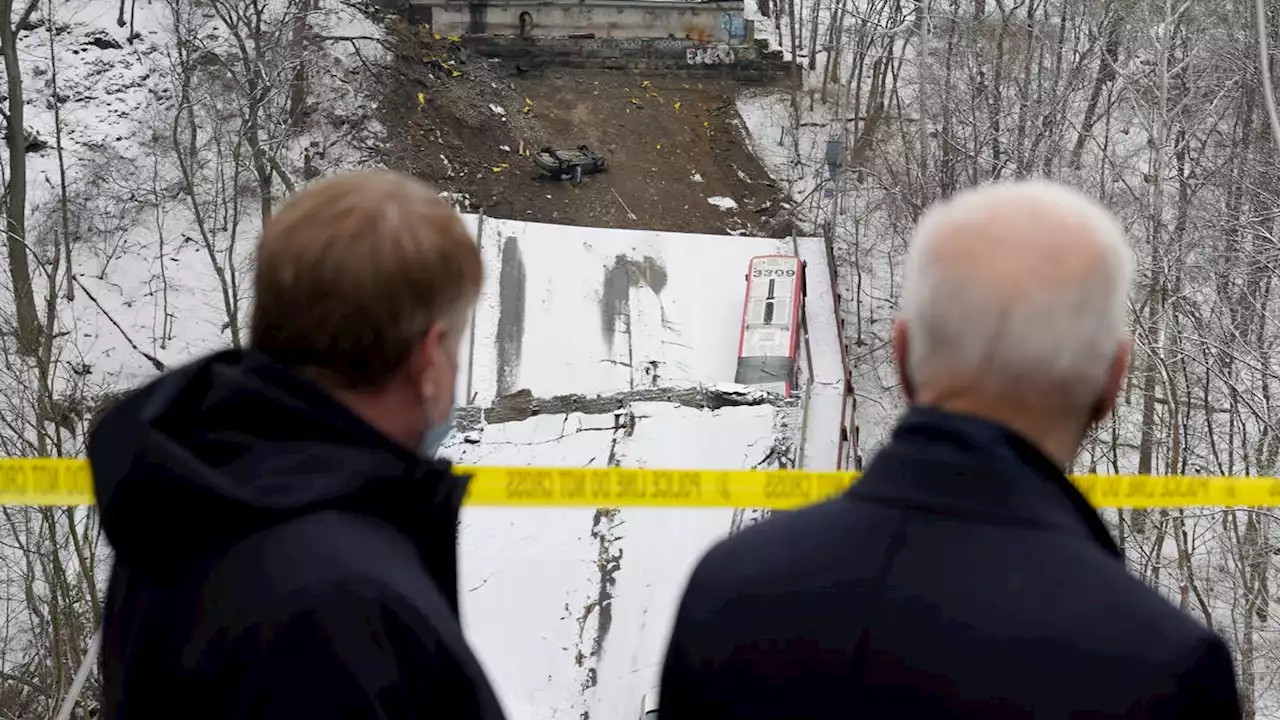 `We're going to fix them all.' At site of collapsed Pittsburgh bridge, Biden's infrastructure push gains new urgency