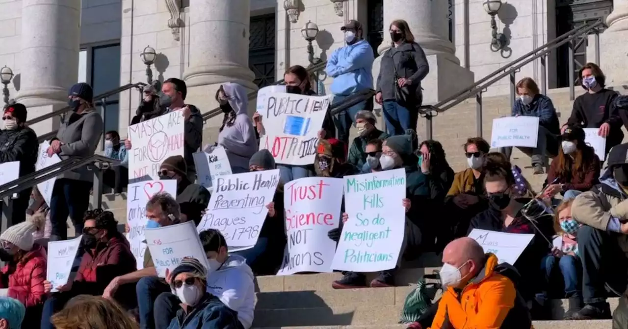 Group gathers outside Utah State Capitol, demonstrating in favor of public health measures