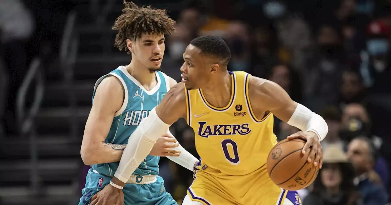 Russell Westbrook lifts short-handed Lakers but can't hit winner in loss to Hornets