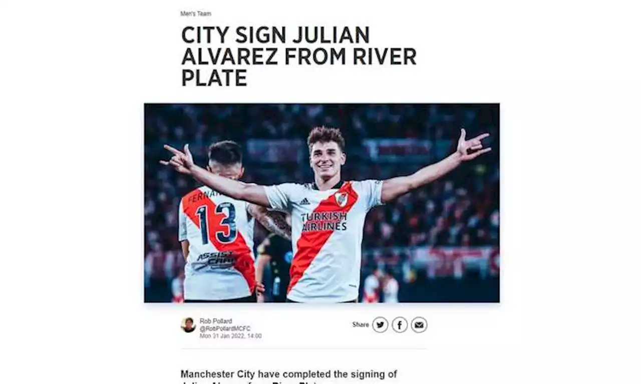 Manchester City, è UFFICIALE il colpo Julian Alvarez: i dettagli