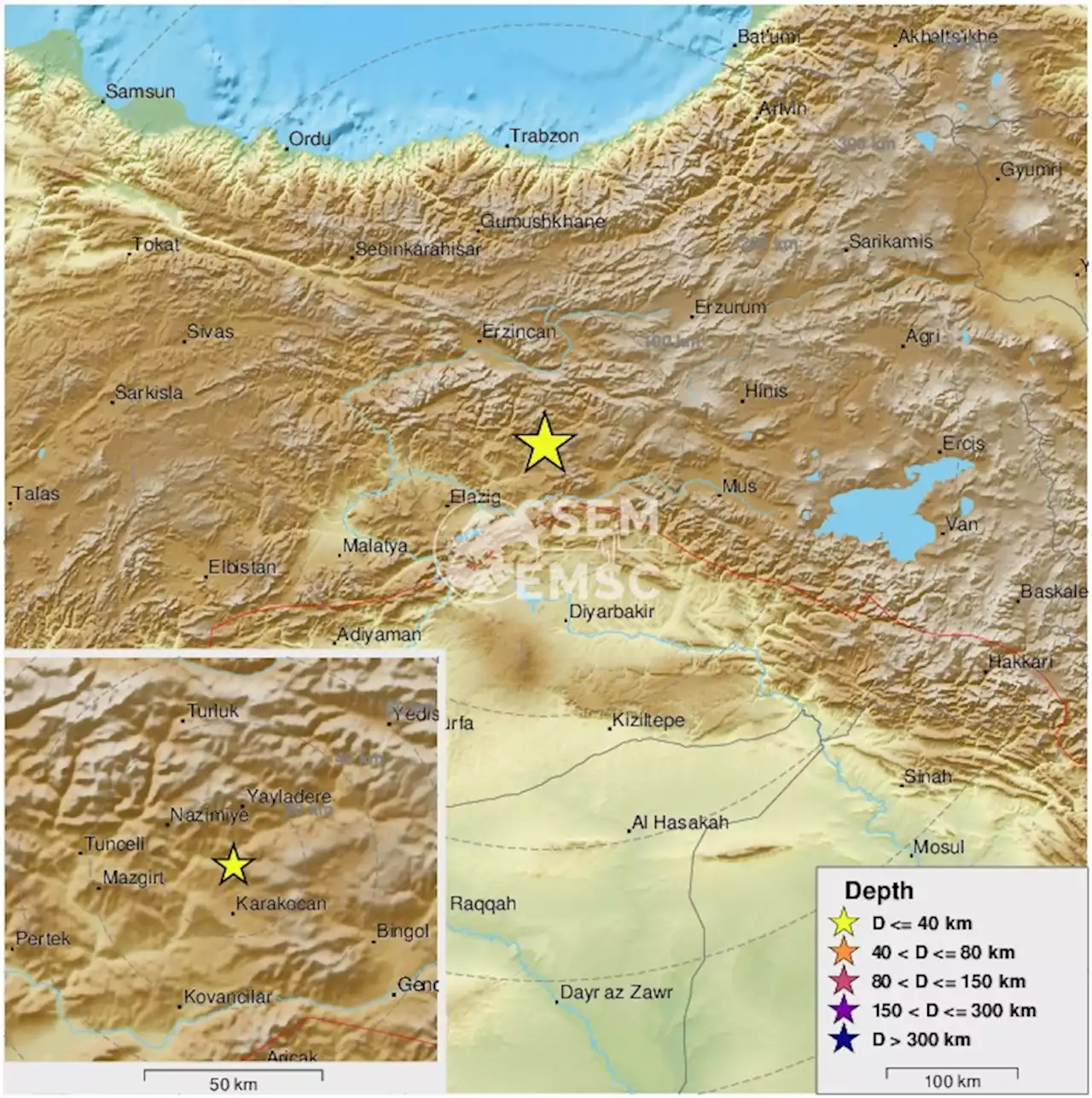 Earthquake, Magnitude 4.8 - EASTERN TURKEY - 2022 January 31, 00:49:58 UTC