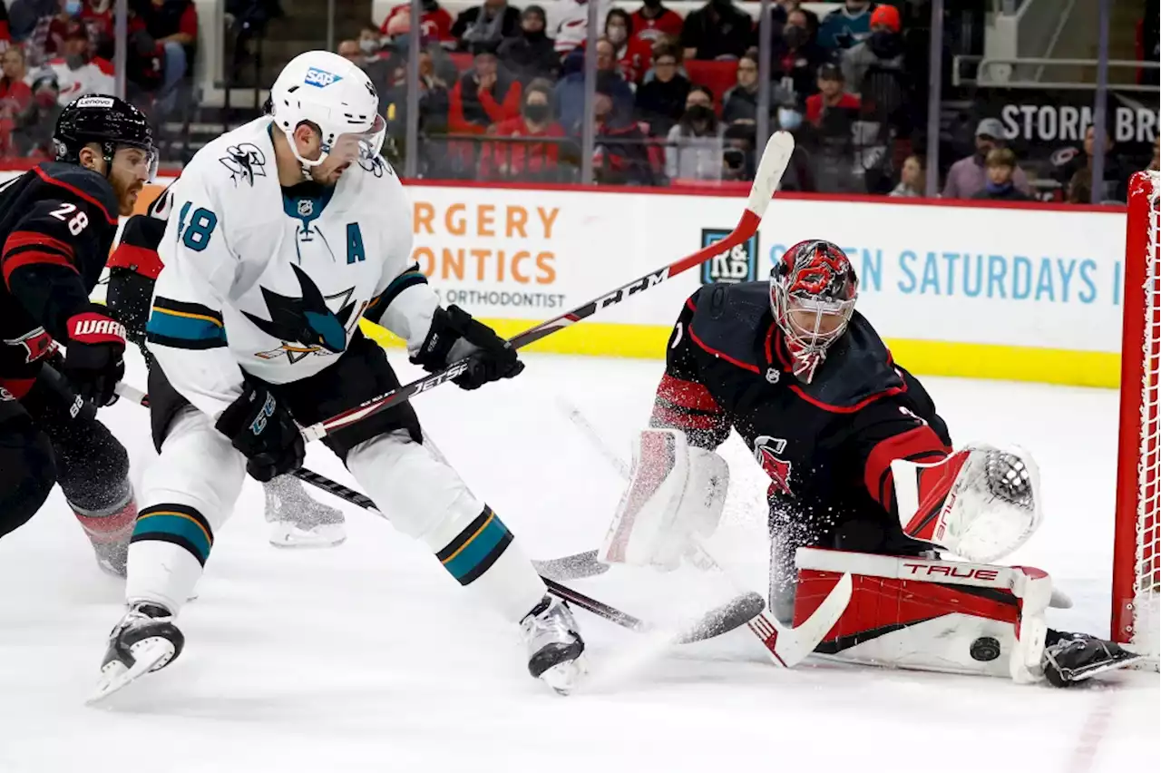 Late third period goal sinks Sharks in loss to Carolina Hurricanes