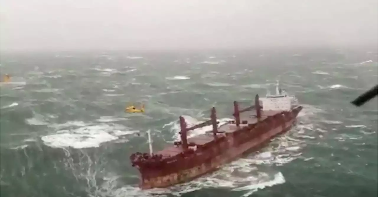 Crew rescued after ships collide off Dutch coast in storm