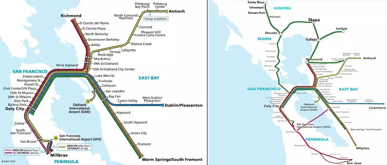 The first BART plan took riders from SF to Napa in 45 minutes