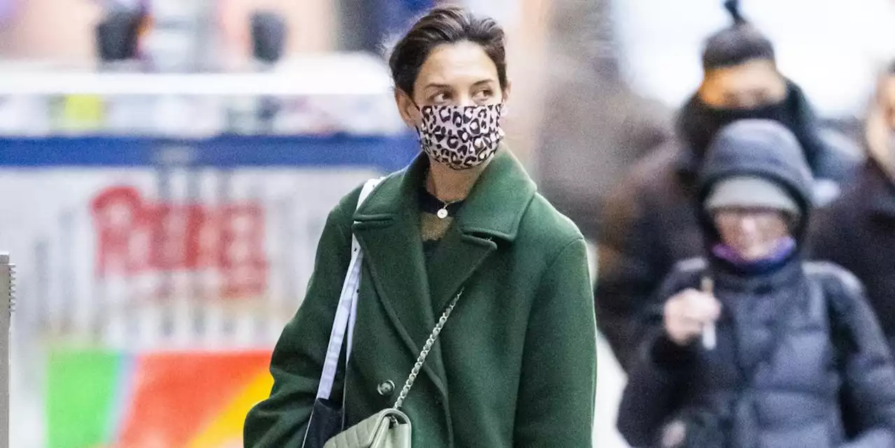 Katie Holmes's Forest Green Peacoat Is Our New Favorite Winter Staple