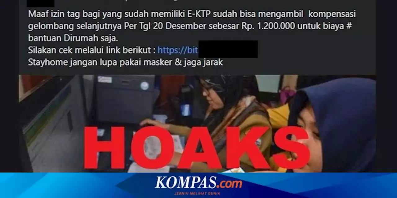 [HOAKS] Bantuan Kompensasi di Rumah Saja Rp 1.200.000