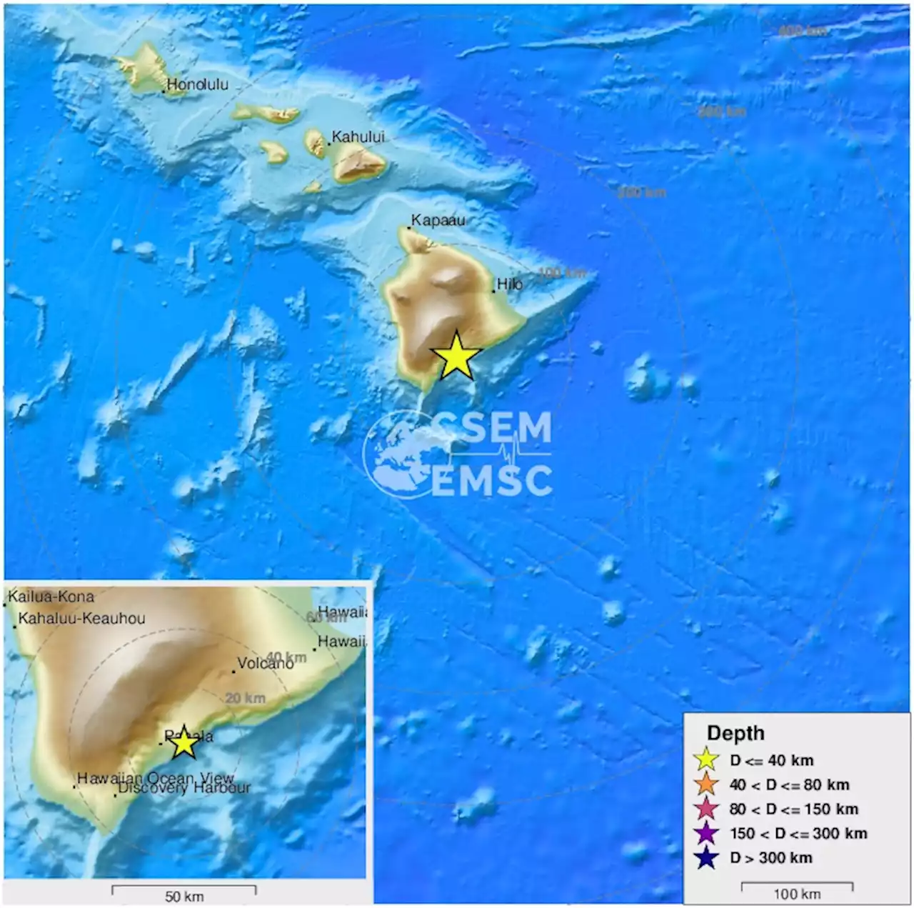 Earthquake, Magnitude 4.5 - ISLAND OF HAWAII, HAWAII - 2022 January 04, 00:13:24 UTC