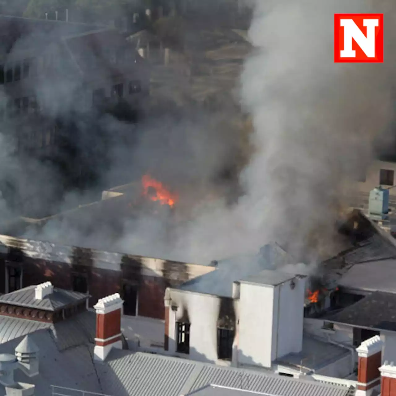 Fire crews continue working blaze that 'completely gutted' South Africa's parliament