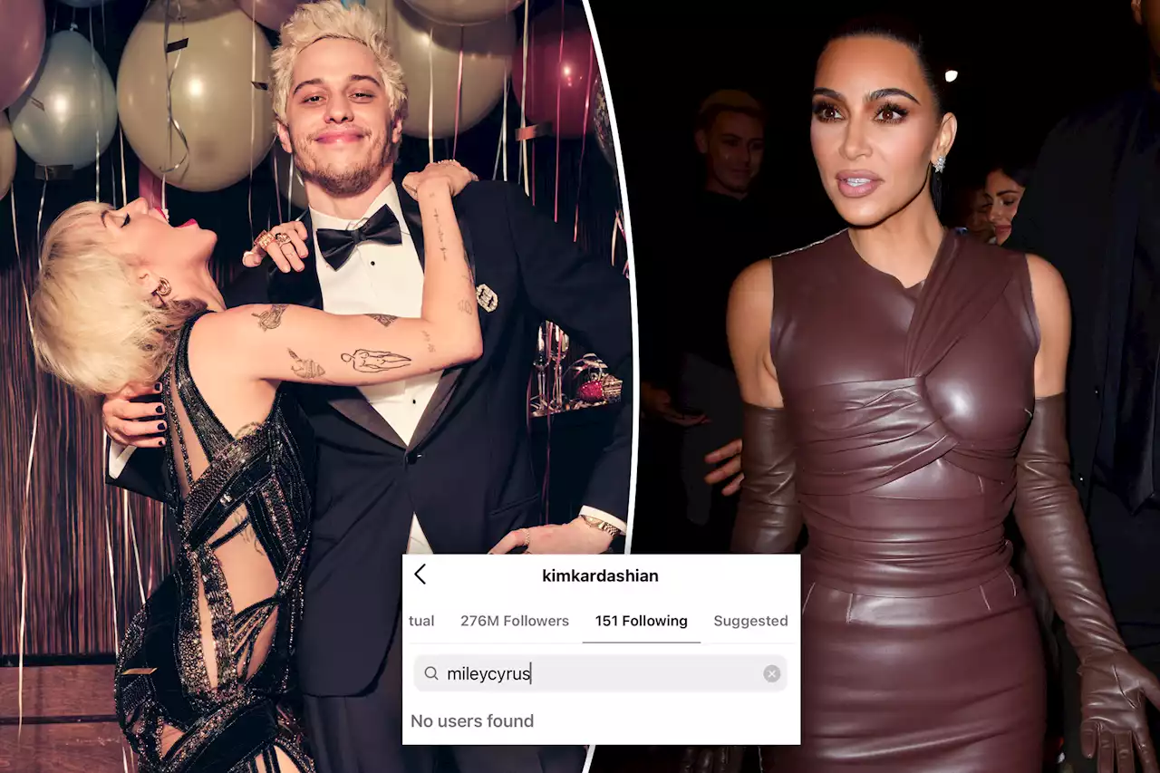 Kim Kardashian unfollows Miley Cyrus on Instagram after Pete Davidson special