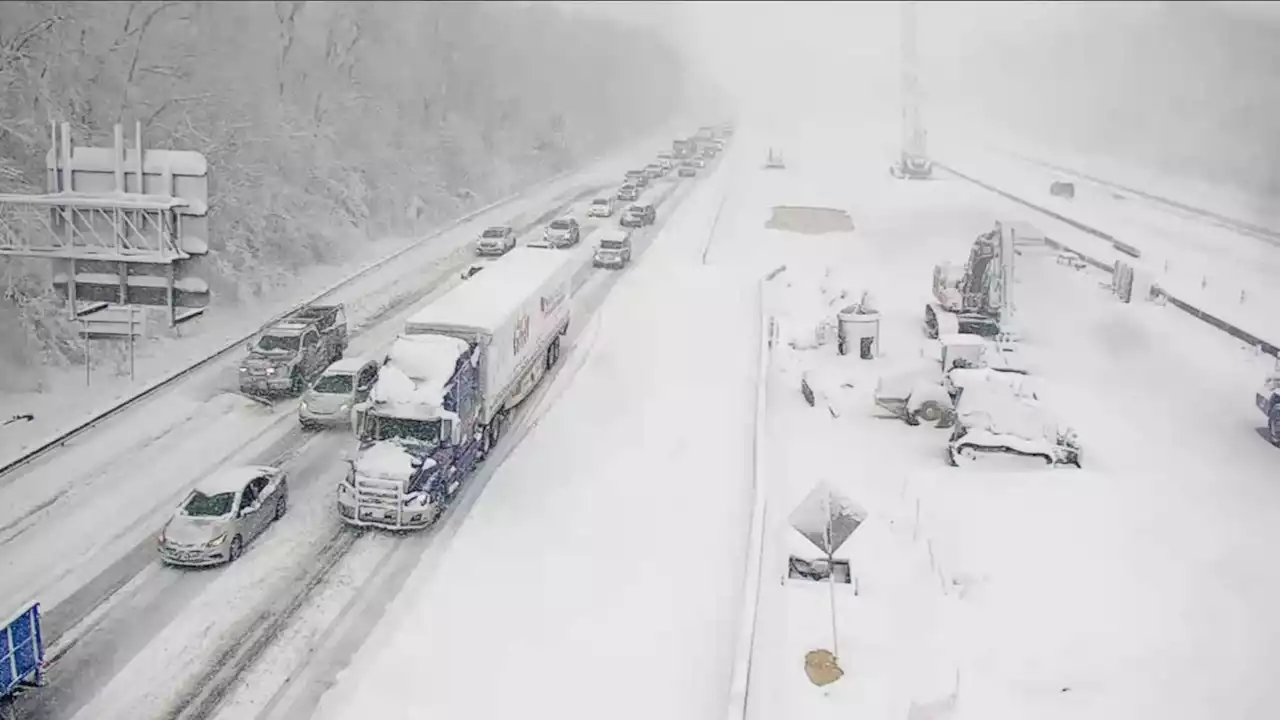 Drivers have been stuck on a 50-mile stretch of I-95 overnight due to snow, ice