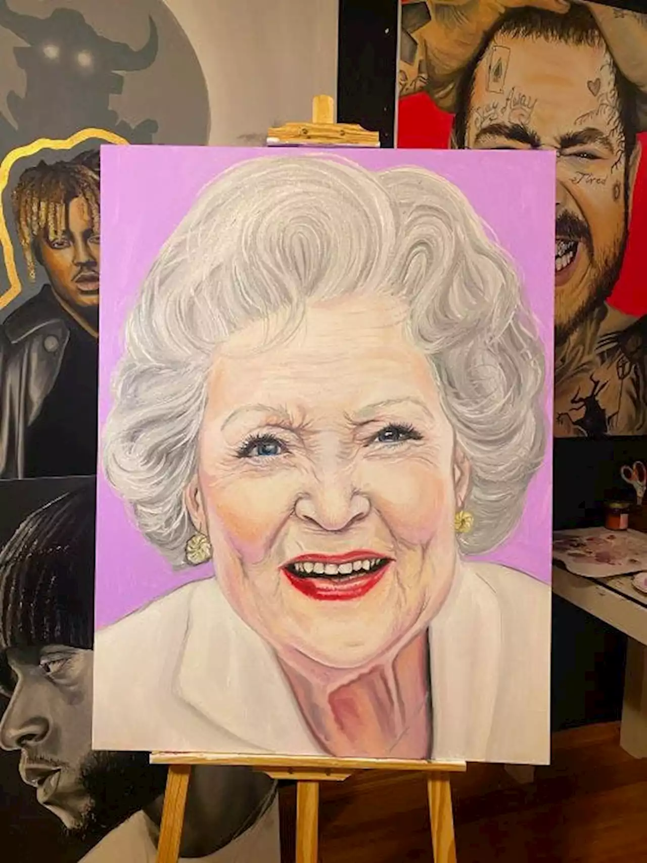 Betty White painting to fetch more than $50K in charity auction