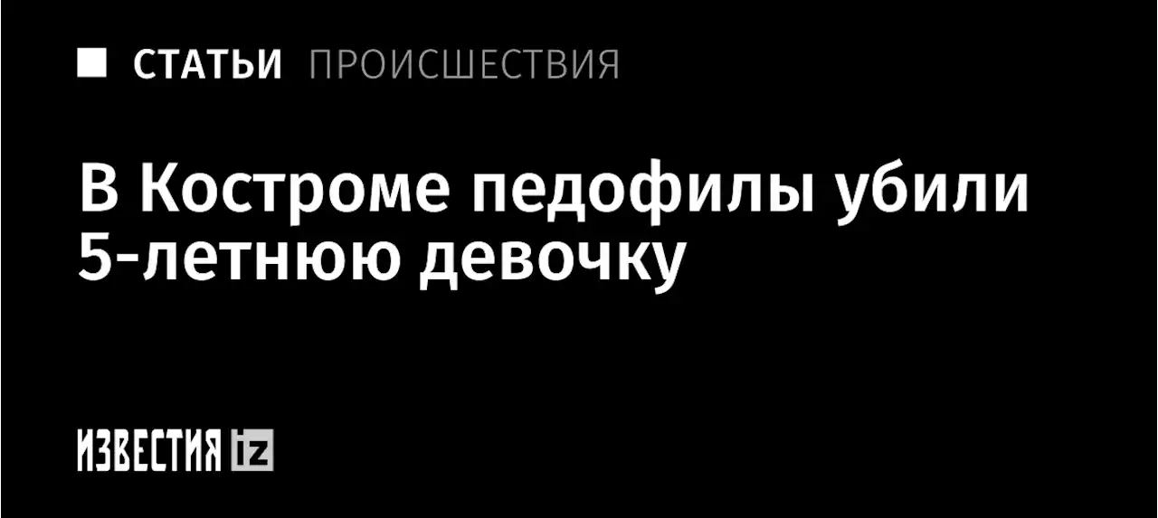 Новогодний кошмар: в Костроме педофилы убили пятилетнюю девочку