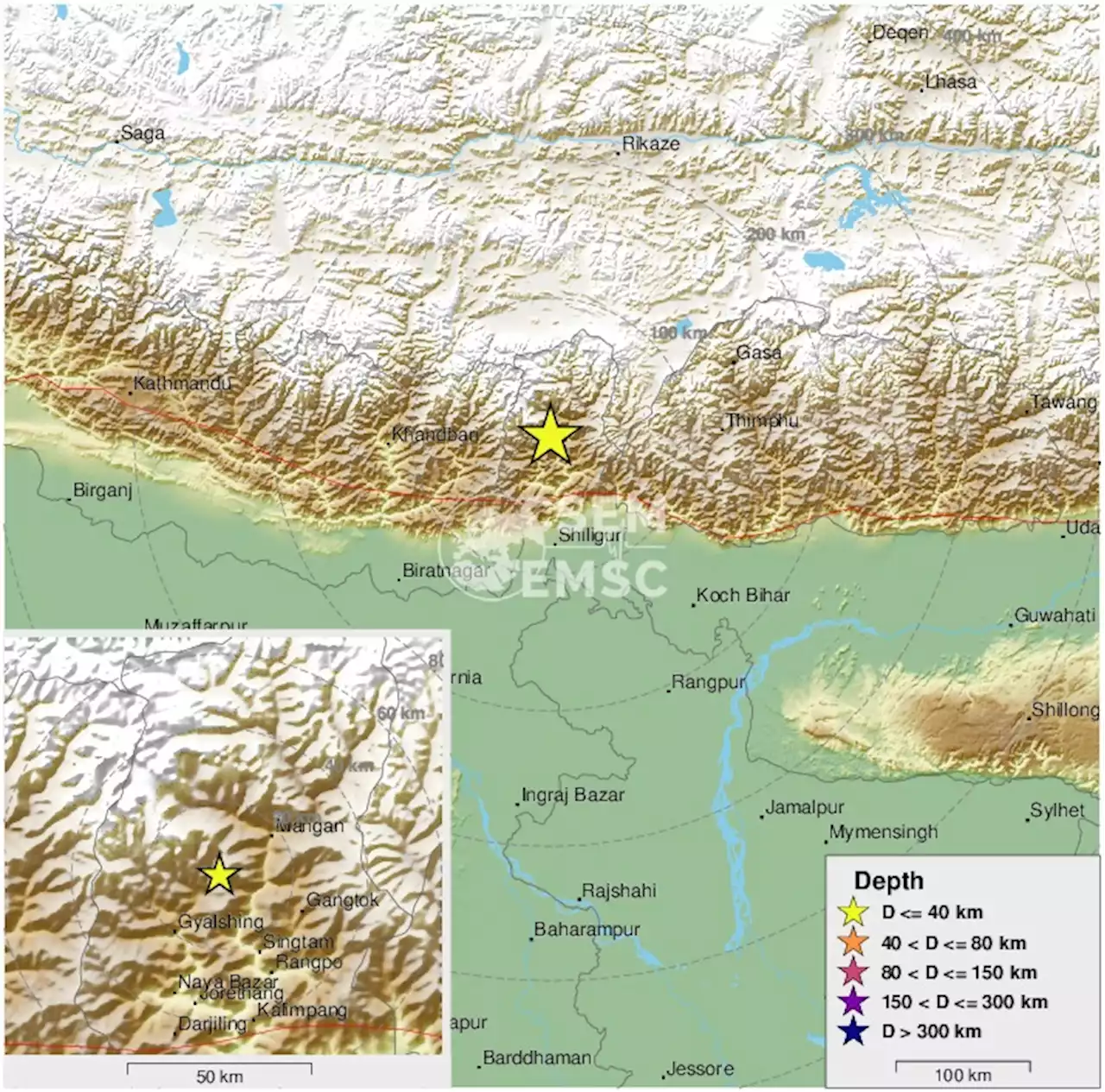 Earthquake, Magnitude 3.7 - SIKKIM, INDIA - 2022 January 04, 21:31:59 UTC