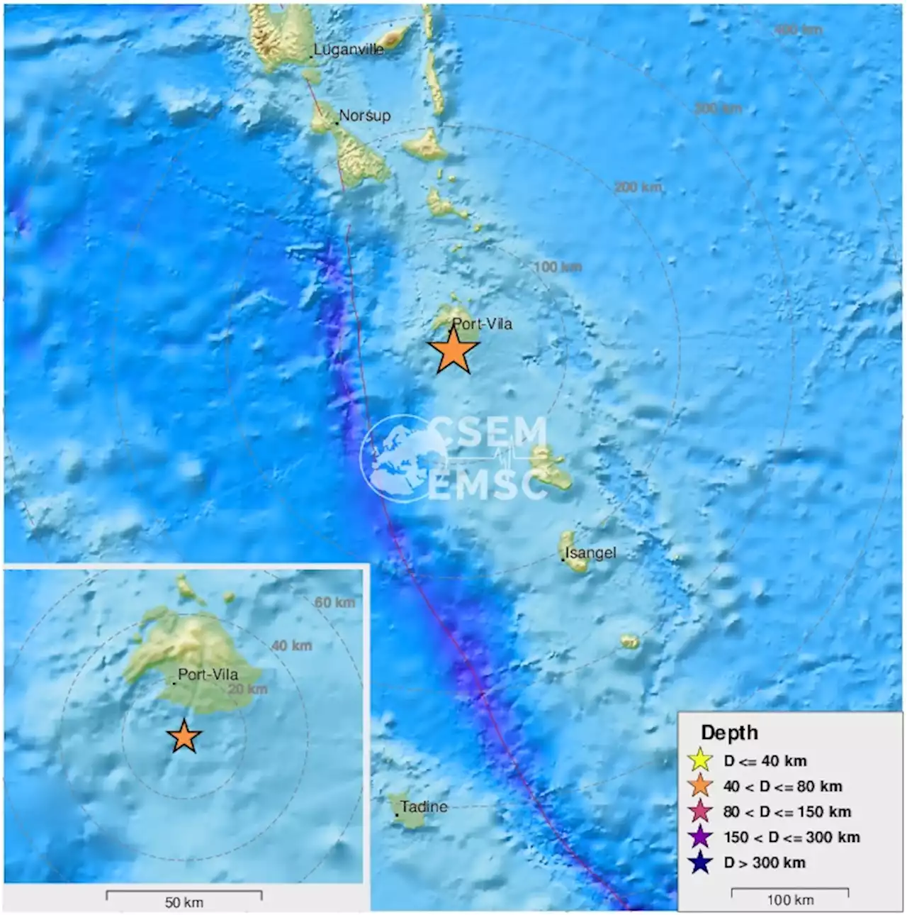 Earthquake, Magnitude 5.1 - VANUATU - 2022 January 05, 01:08:04 UTC