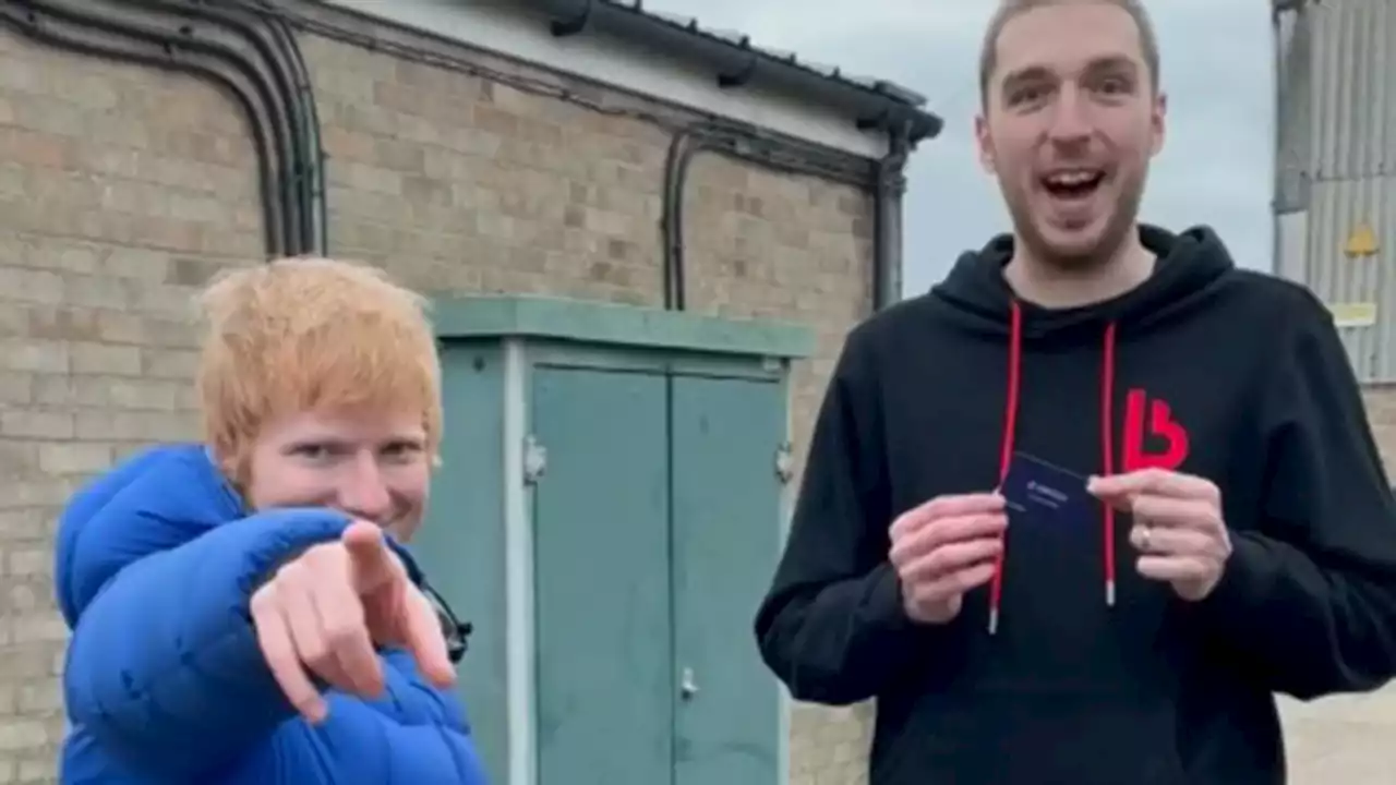 Ed Sheeran gives sausage roll lover LadBaby his Greggs black card