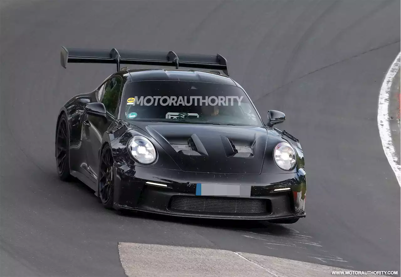 2023 Porsche 911 GT3 RS spy shots and video: New track star takes to the 'Ring