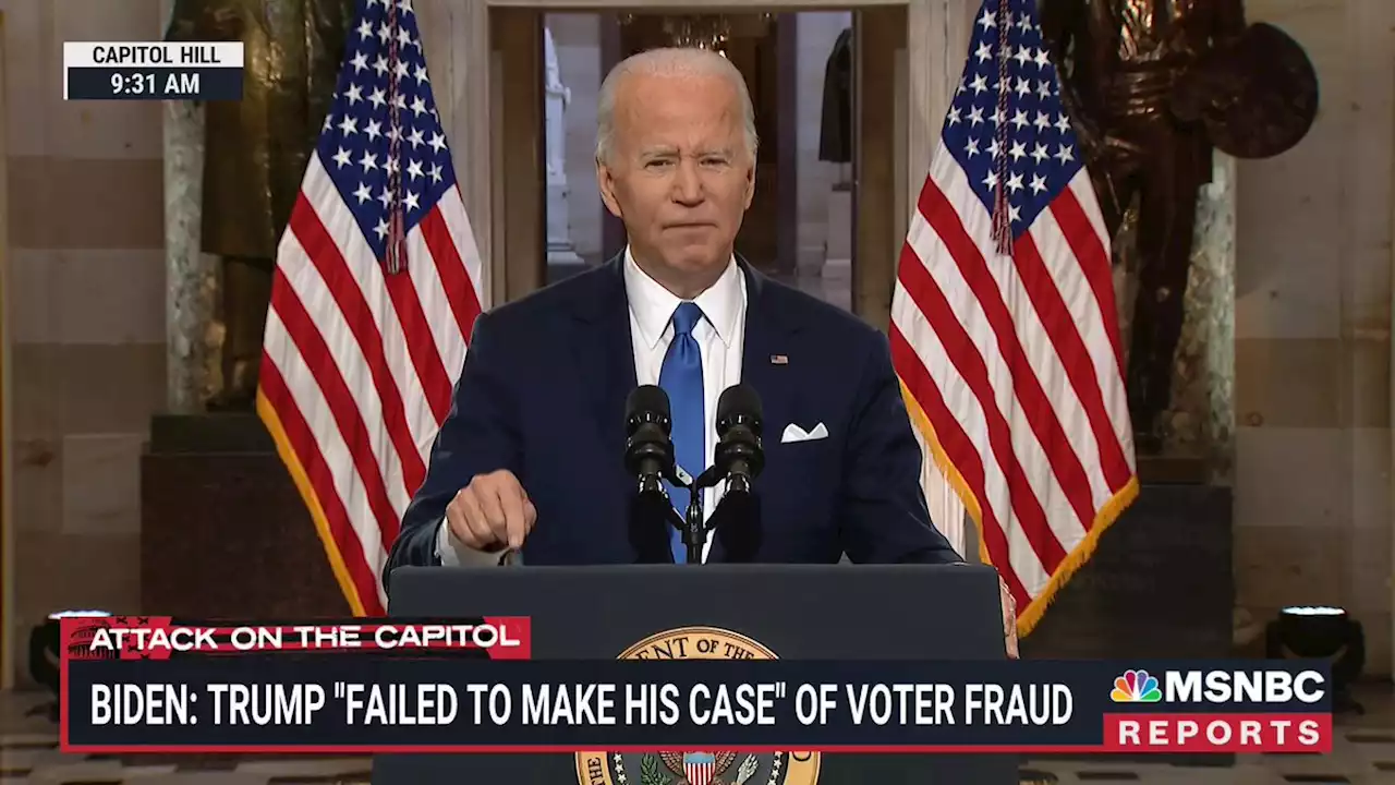 Biden slams Trump as 'defeated former president' who spread election lies