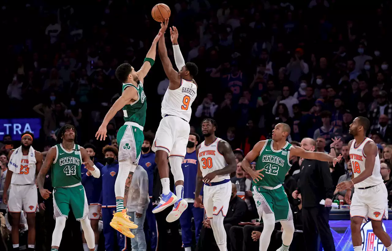 RJ Barrett’s buzzer-beater propels Knicks to stirring comeback win over Celtics