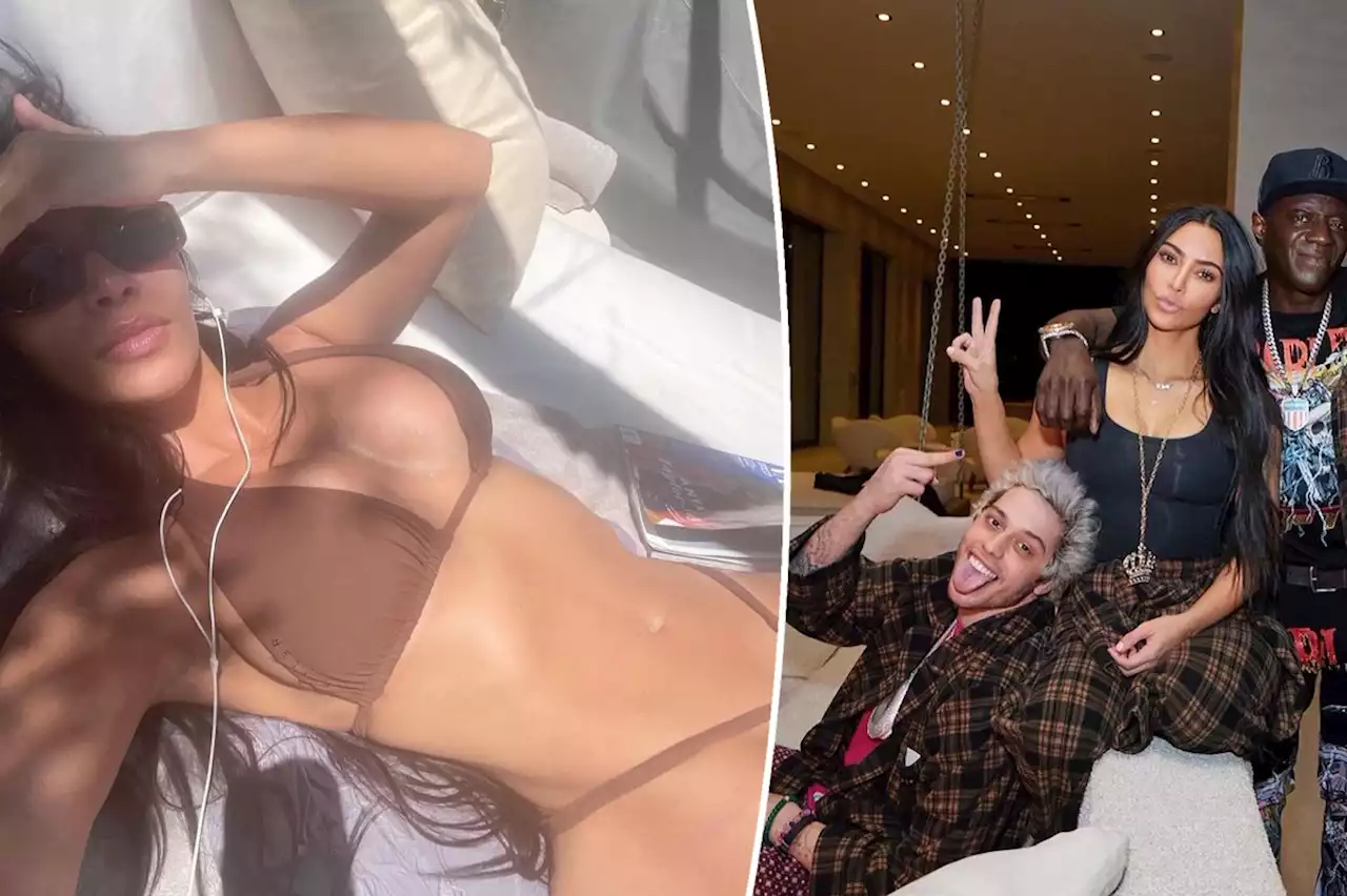 Kim Kardashian posts sexy bikini photo while on vacation with Pete Davidson