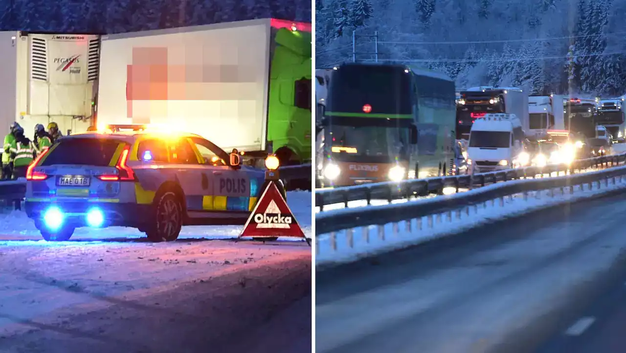 SMHI halkvarnar i snön – långa köer
