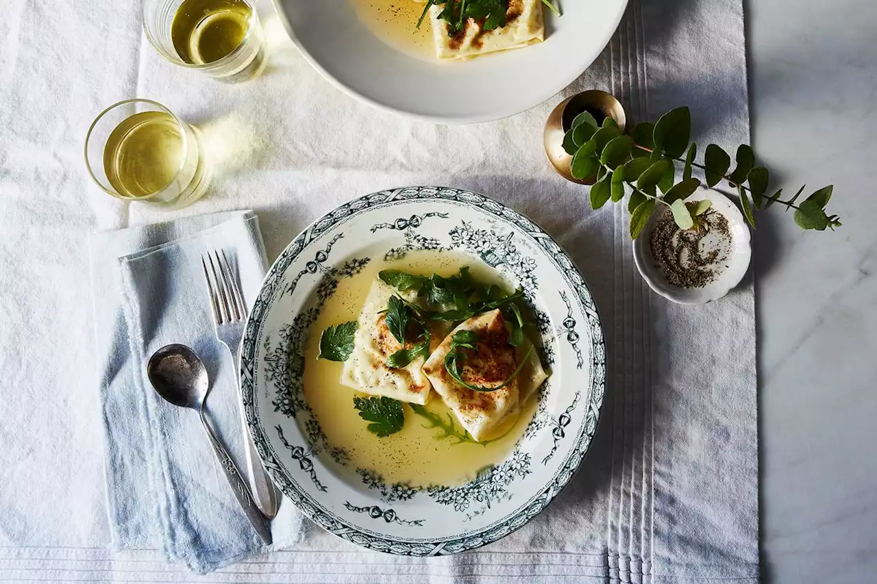 Baked Burrata Ravioli in Parmesan Broth Recipe on Food52