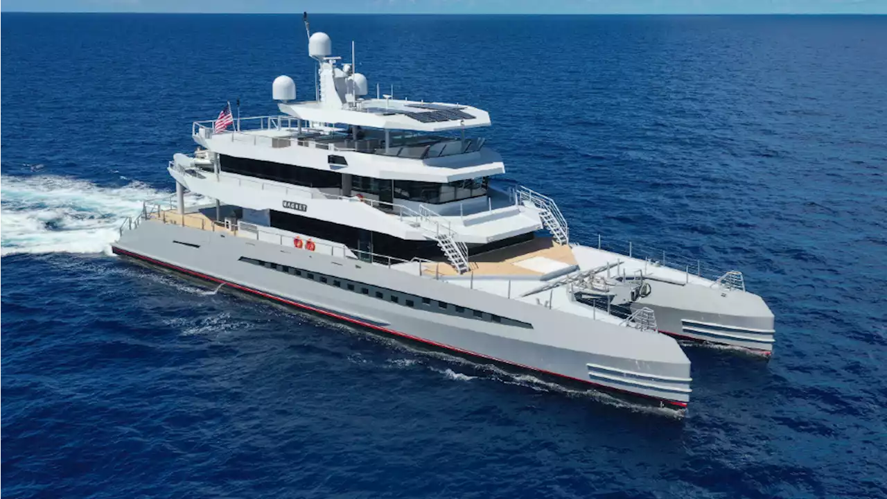 This 148-Foot, Tri-Deck Catamaran Can Cross the Atlantic 4 Times on a Single Tank of Gas