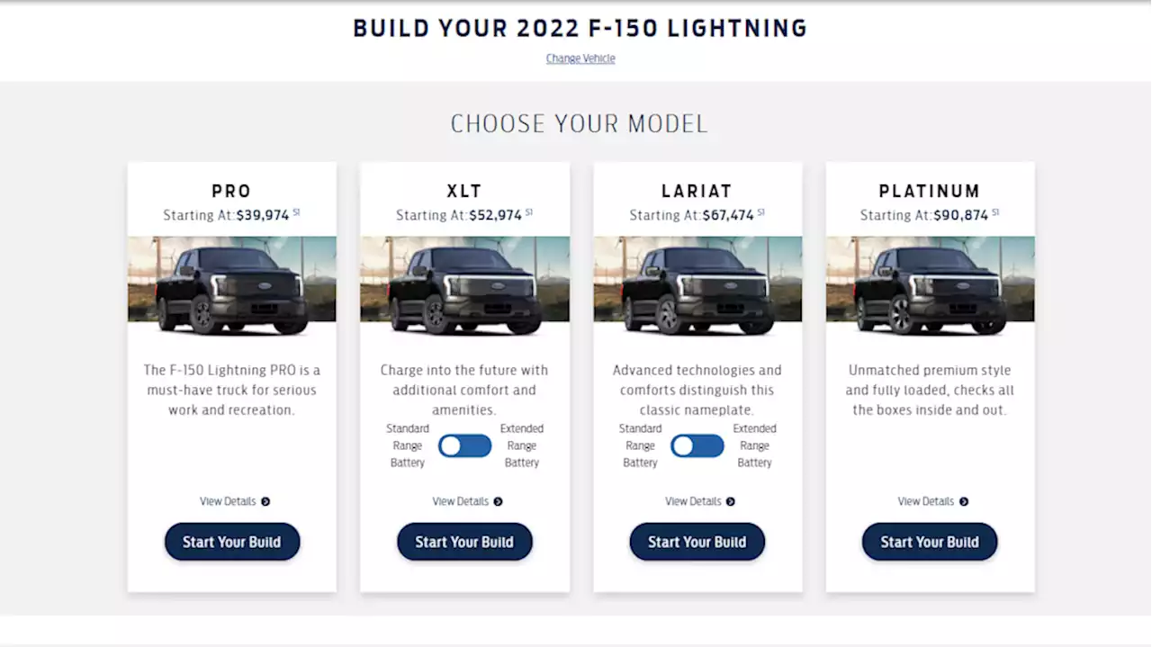 2022 Ford F-150 Lightning configurator and order guide now live