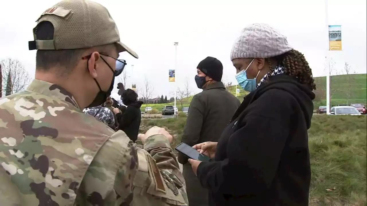 California National Guard members arrive to help at Bay Area COVID testing sites