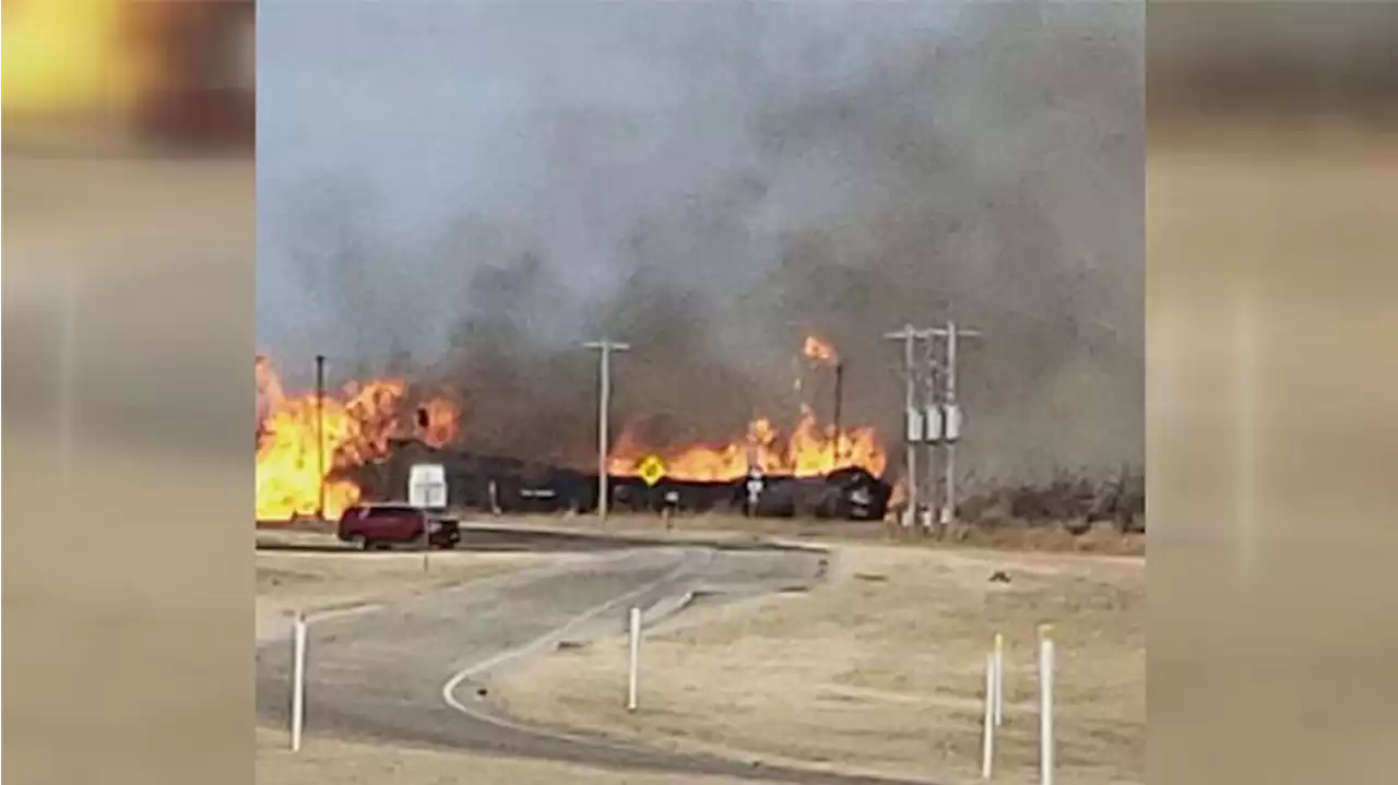 Train Catches On Fire After Derailing Near Oklaunion