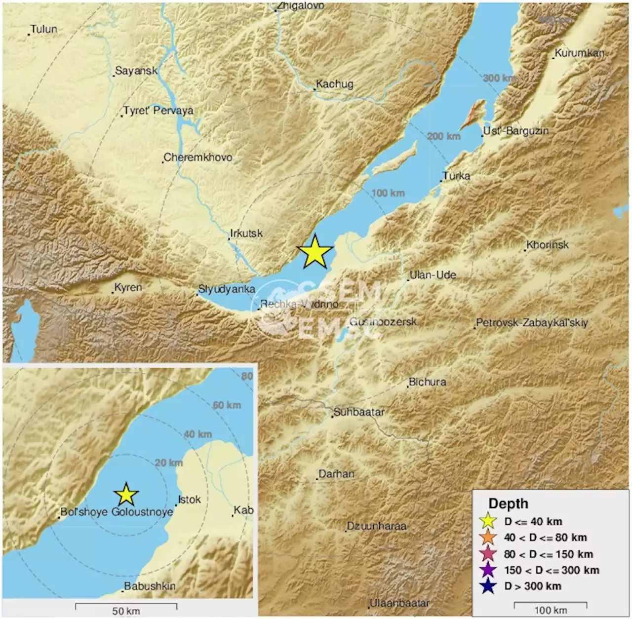 Earthquake, Magnitude 4.0 - LAKE BAYKAL REGION, RUSSIA - 2022 January 09, 09:04:07 UTC