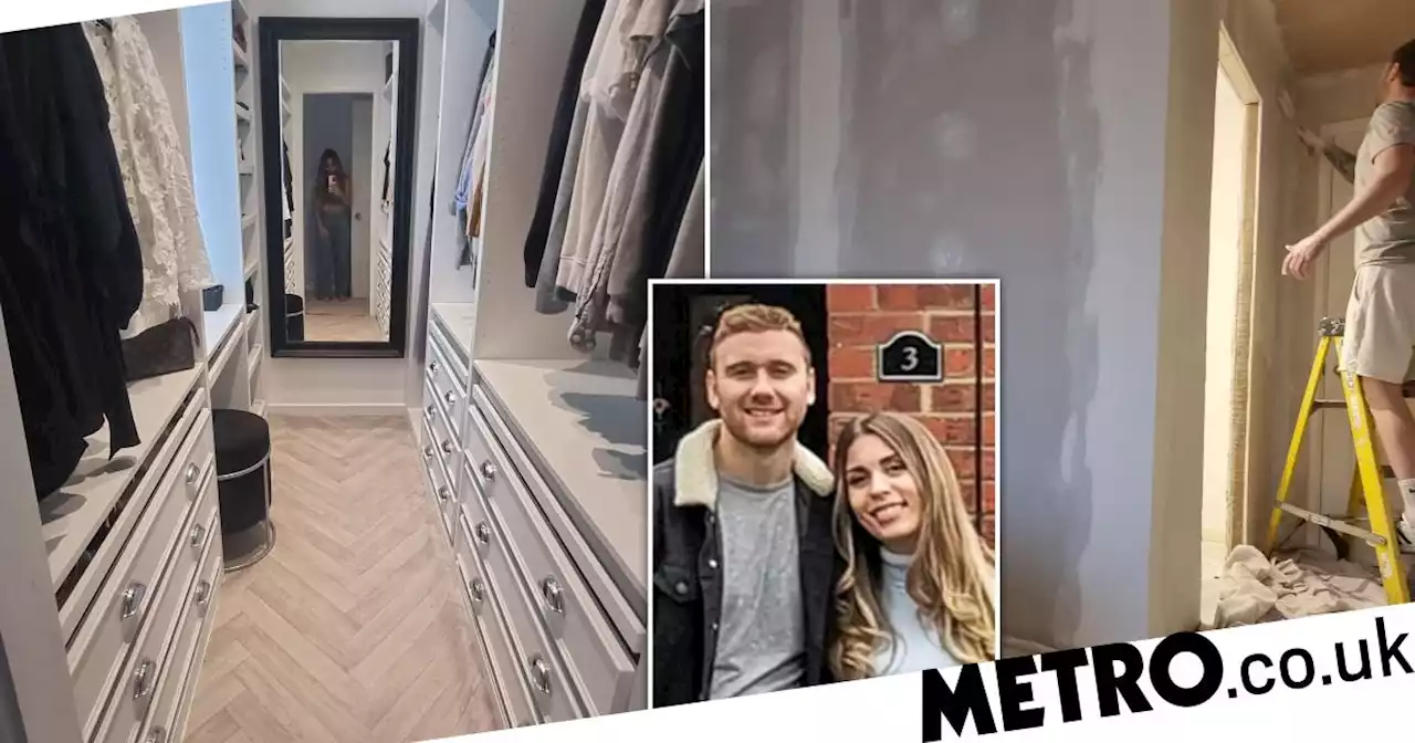 DIY couple save £5,000 by building walk-in wardrobe using Ikea units