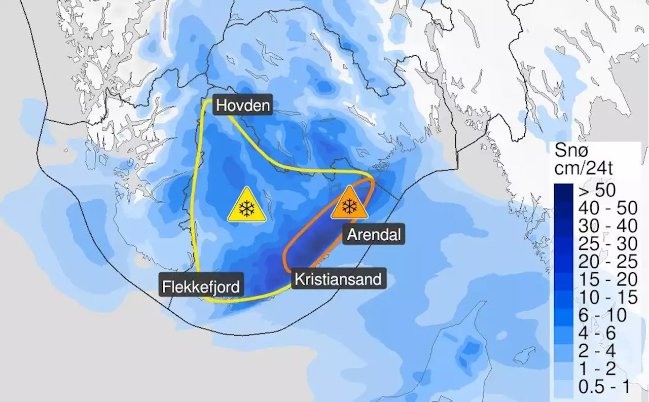 Advarer om store snømengder i sør