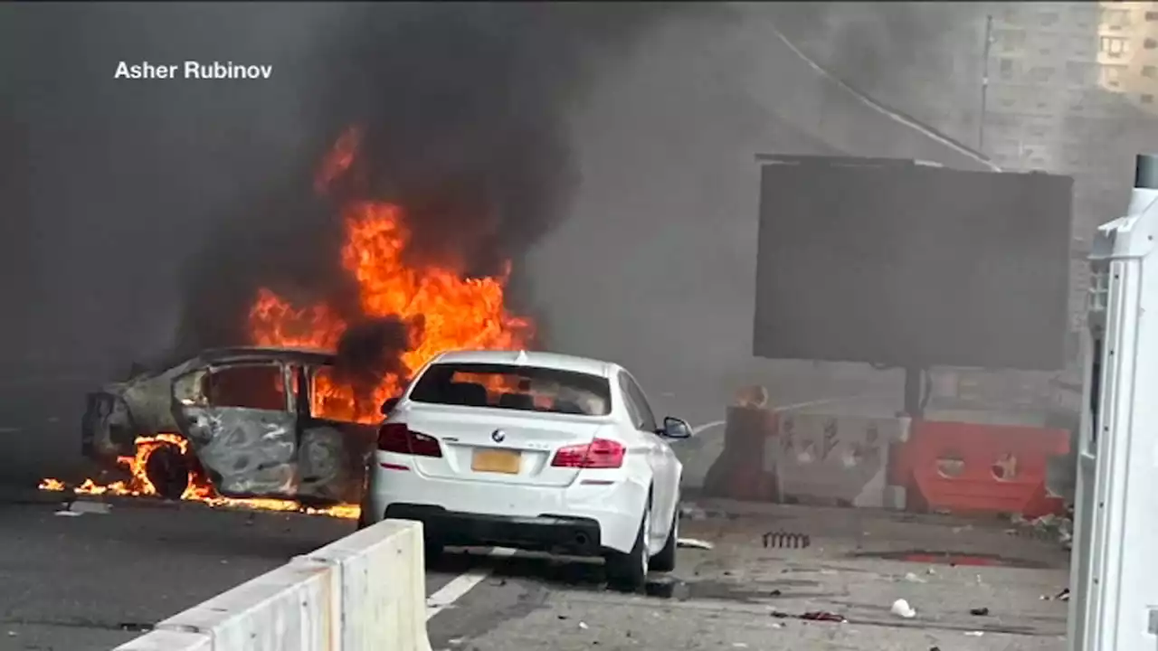 Man makes heroic rescue before car bursts into flames on FDR Drive