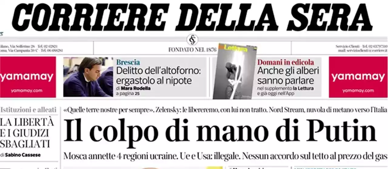 Le prime pagine di oggi - Il Post