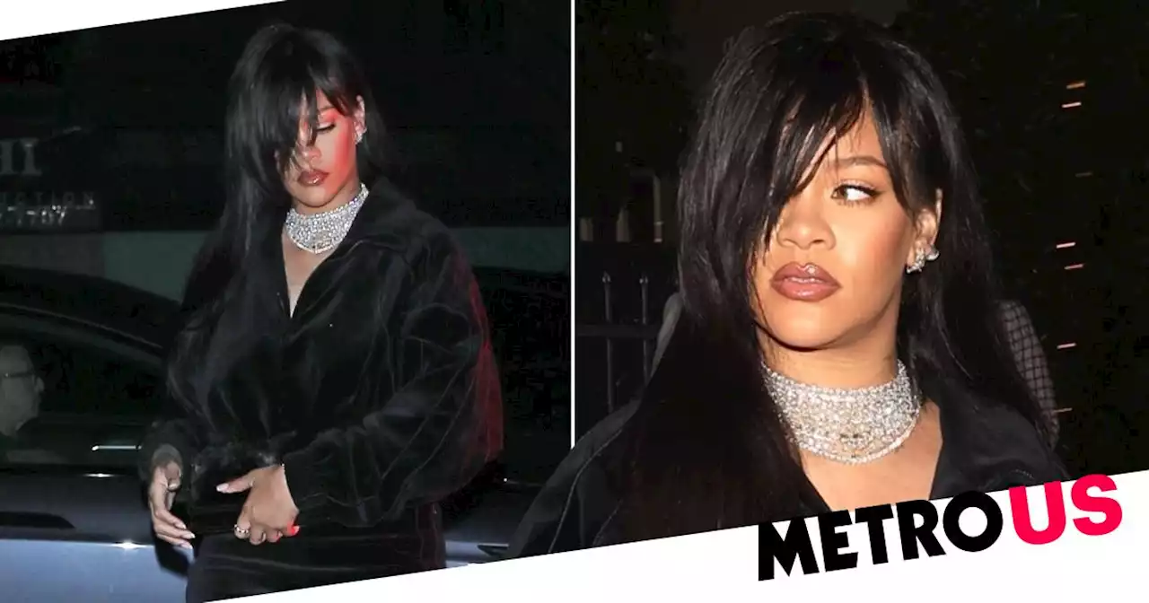 Rihanna exudes glamour in velvet black dress at dinner in Santa Monica