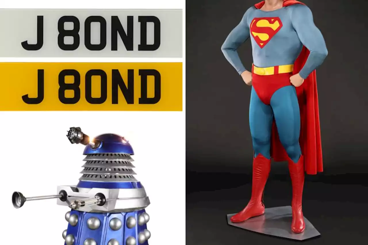 Classic Superman suit & James Bond licence plate on auction in Rickmansworth