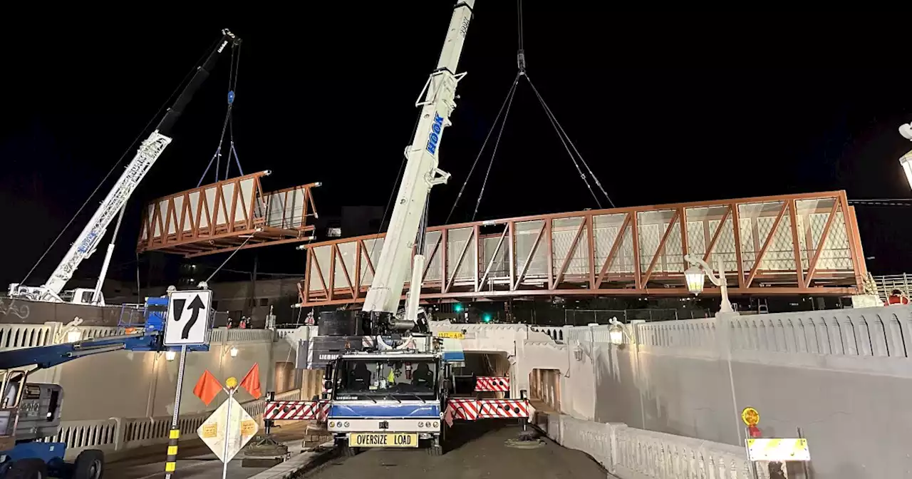 New bike and pedestrian bridge installed at Stone Avenue underpass