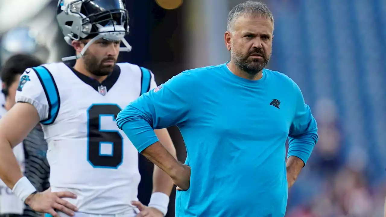 Matt Rhule questioned about job security, Baker Mayfield in walking boot after another listless Panthers loss