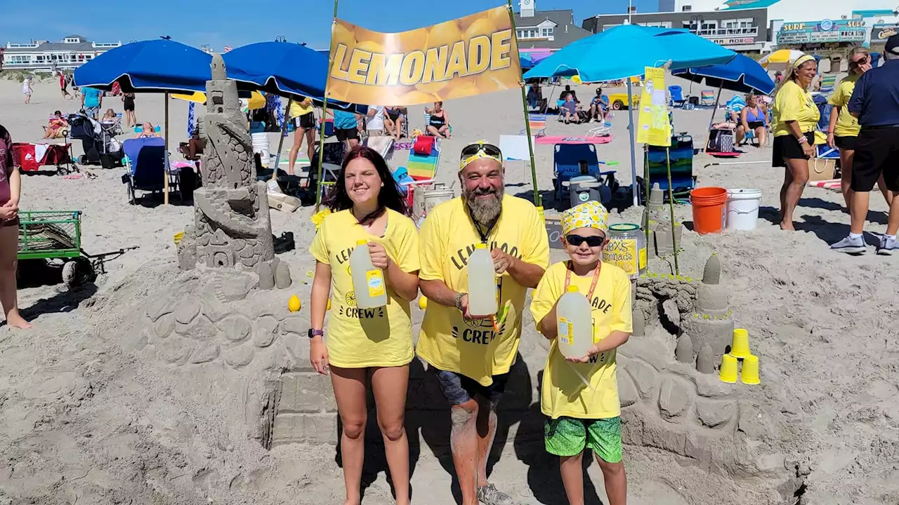 Lemonade stand sand castle raises money for childhood cancer research