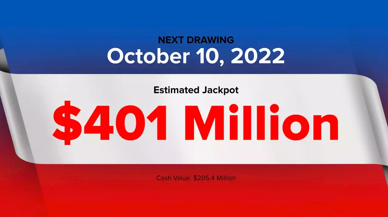 Powerball winning numbers for Monday, Oct. 10, 2022; jackpot $401 million