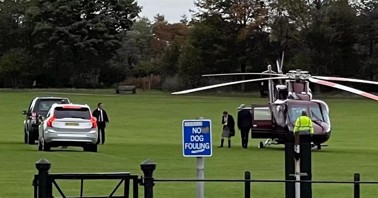 Princess Anne's helicopter touches down in Scots park during charity visit