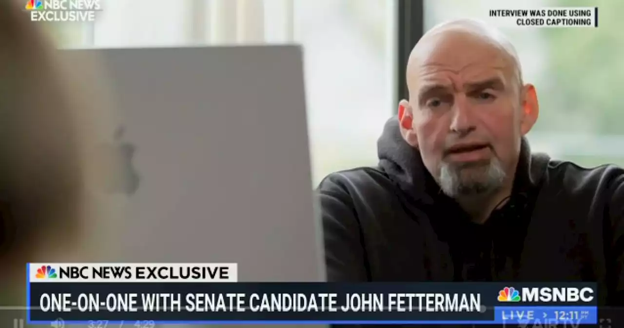 WATCH: Fetterman uses computer to understand reporter's questions