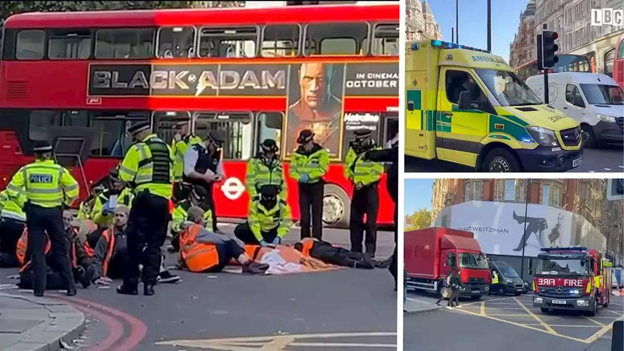 Enraged drivers drag eco-mob off the road as protestors block fire engine and ambulance on route to emergency call