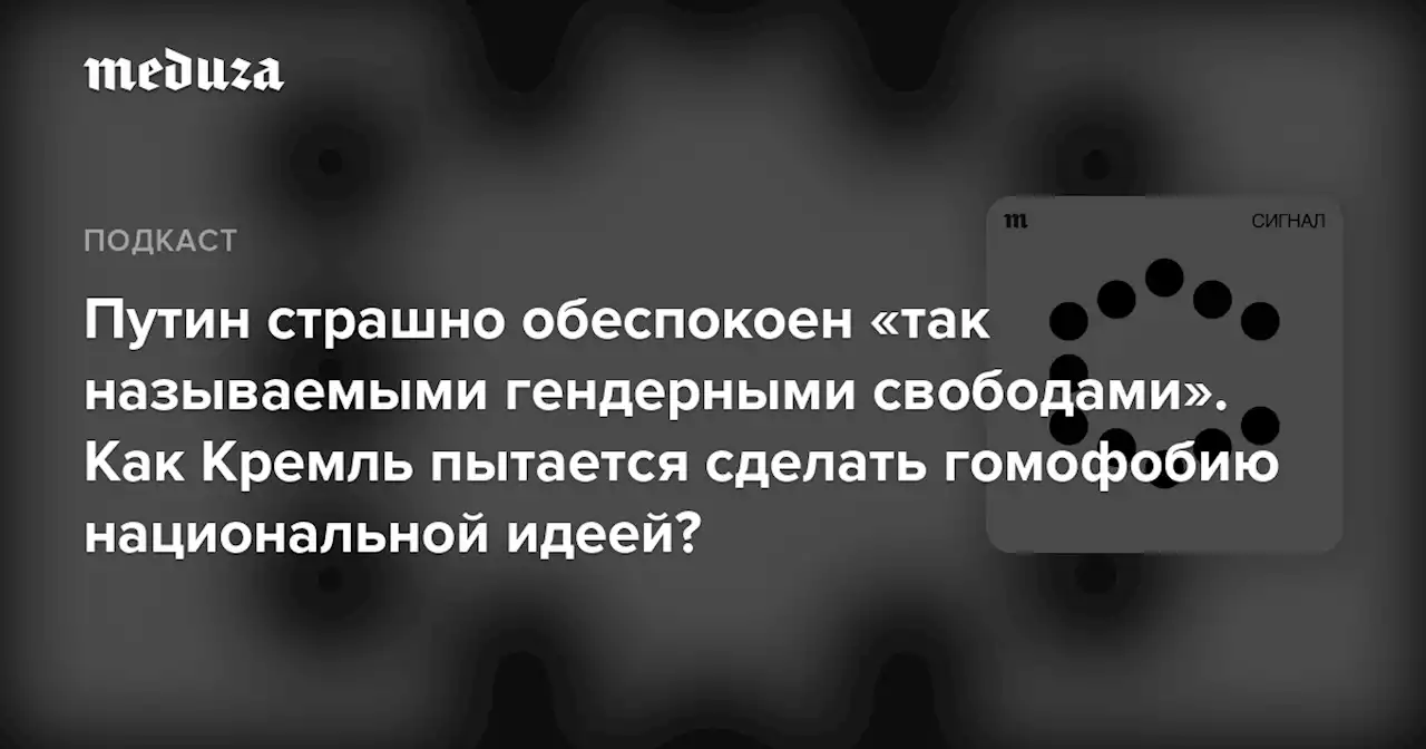 Путин страшно обеспокоен «так называемыми гендерными свободами». Как Кремль пытается сделать гомофобию национальной идеей? — Meduza