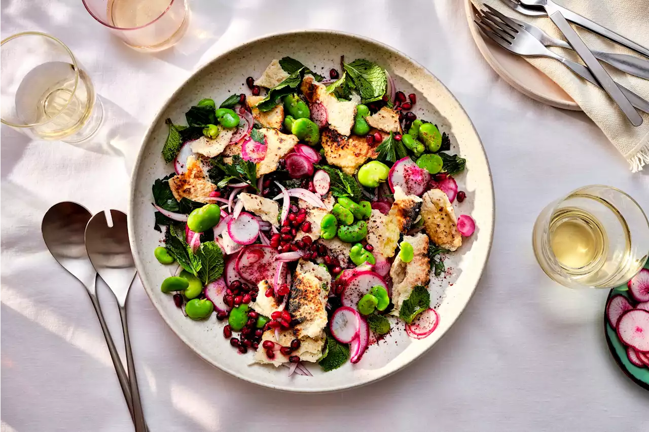 Fava Bean, Radish, and Pomegranate Fattoush