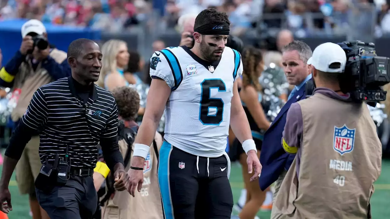 Carolina Panthers QB Baker Mayfield to miss time with high ankle sprain