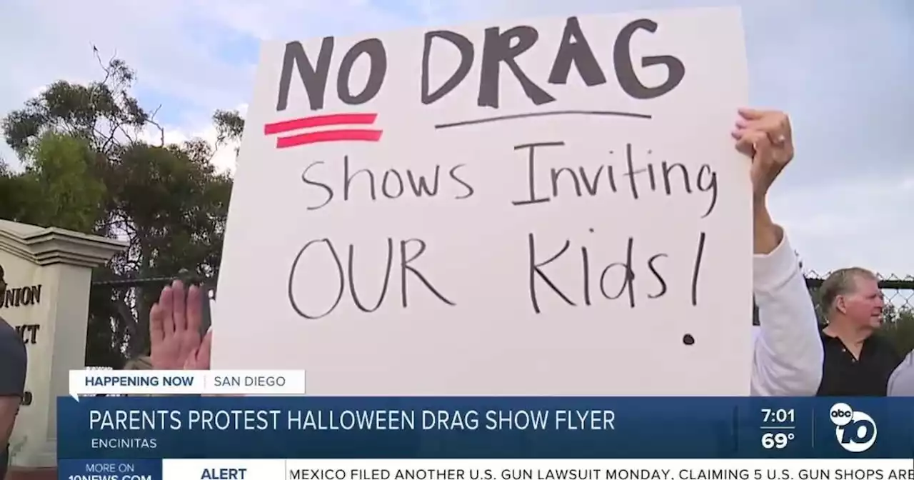 Parents protest Halloween drag show flyer