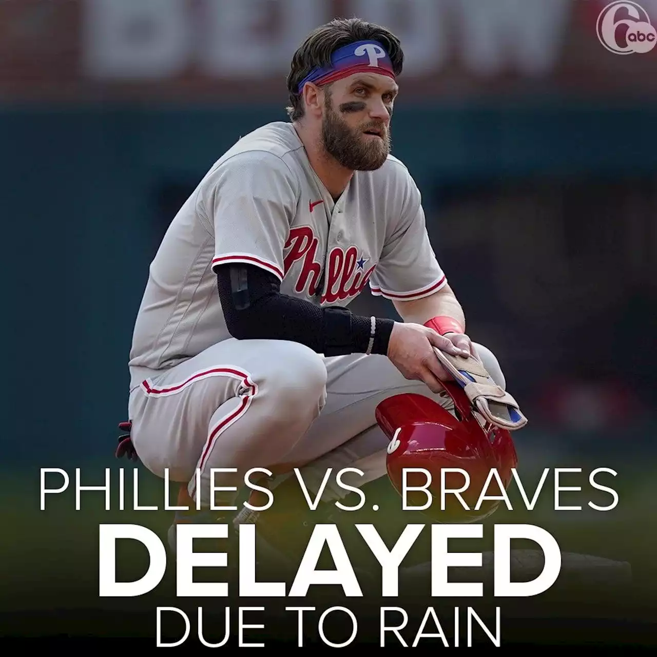 Game 2 of National League Divison Series between Phillies, Braves delayed due to weather