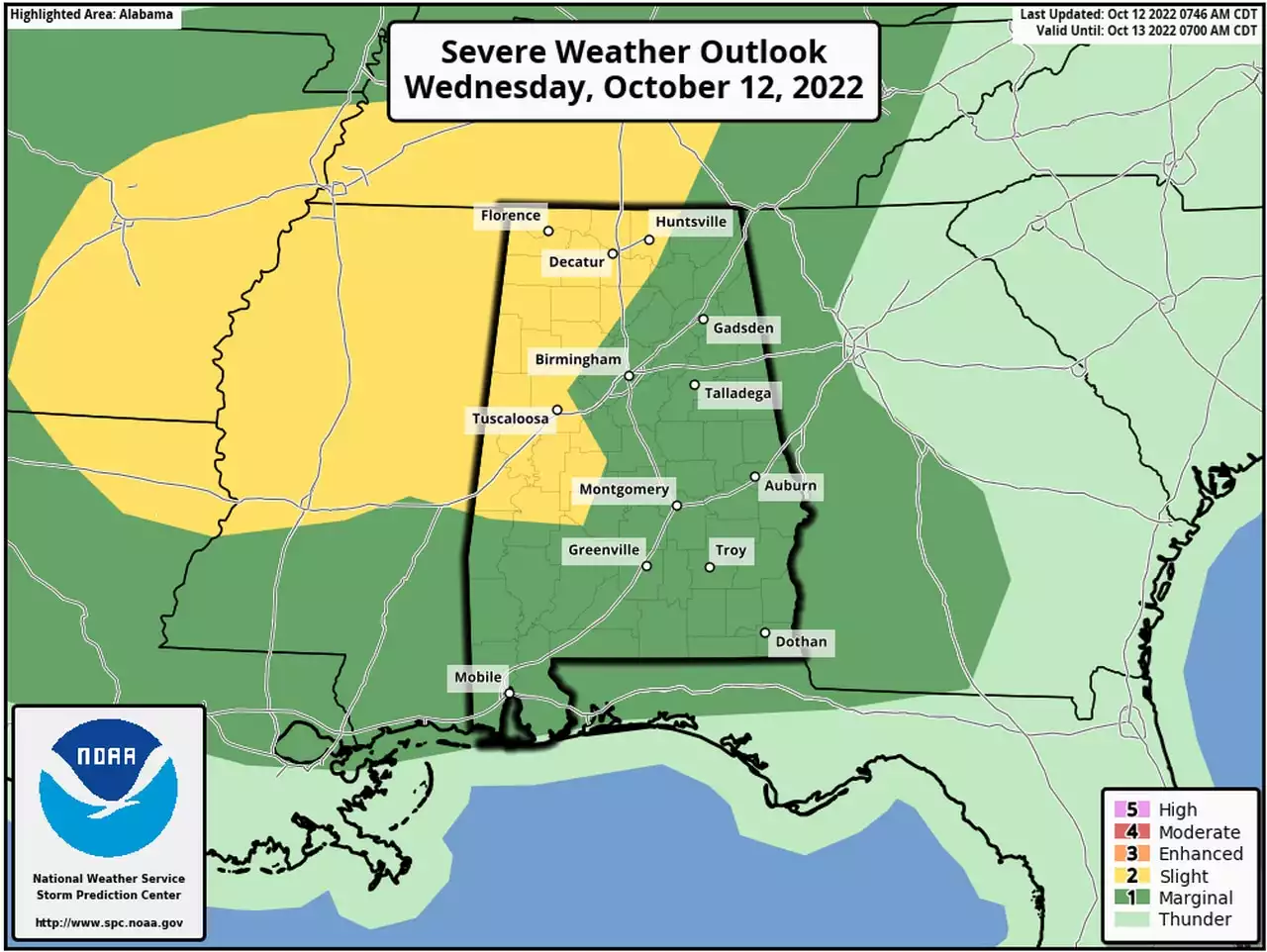 Severe storms possible across Alabama today and tonight