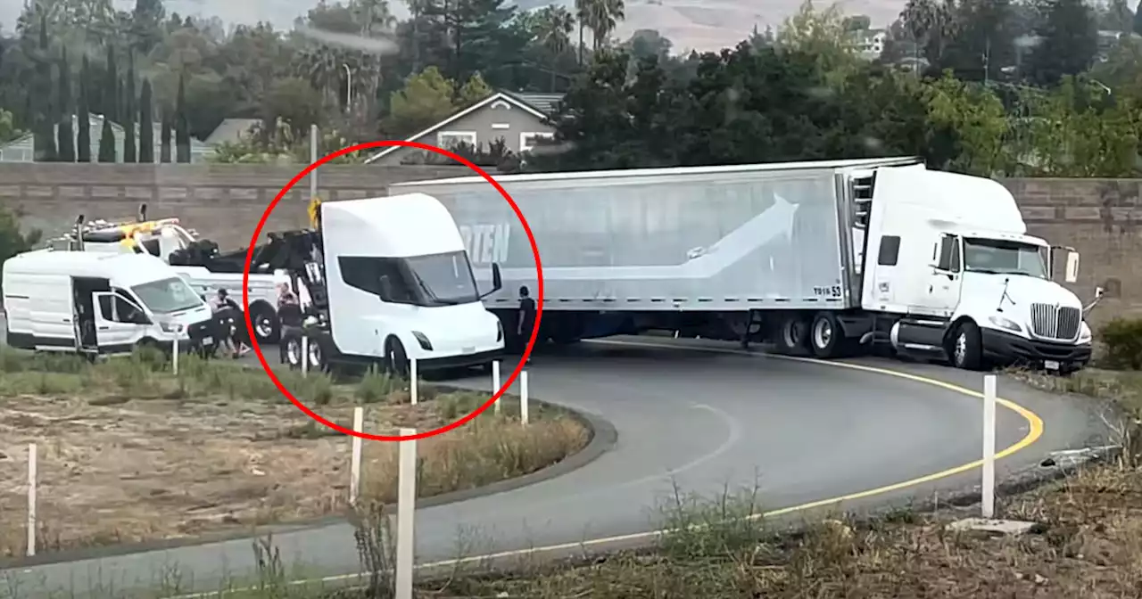 Video Shows Tesla Semi Truck Seemingly Broken Down Near a Highway